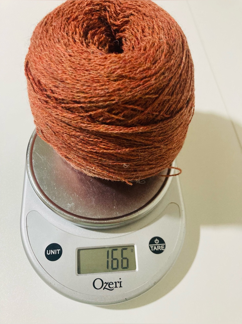 166 g / 5.86 oz Rust Orange  Natural-Feeling Sock Yarn Ball
